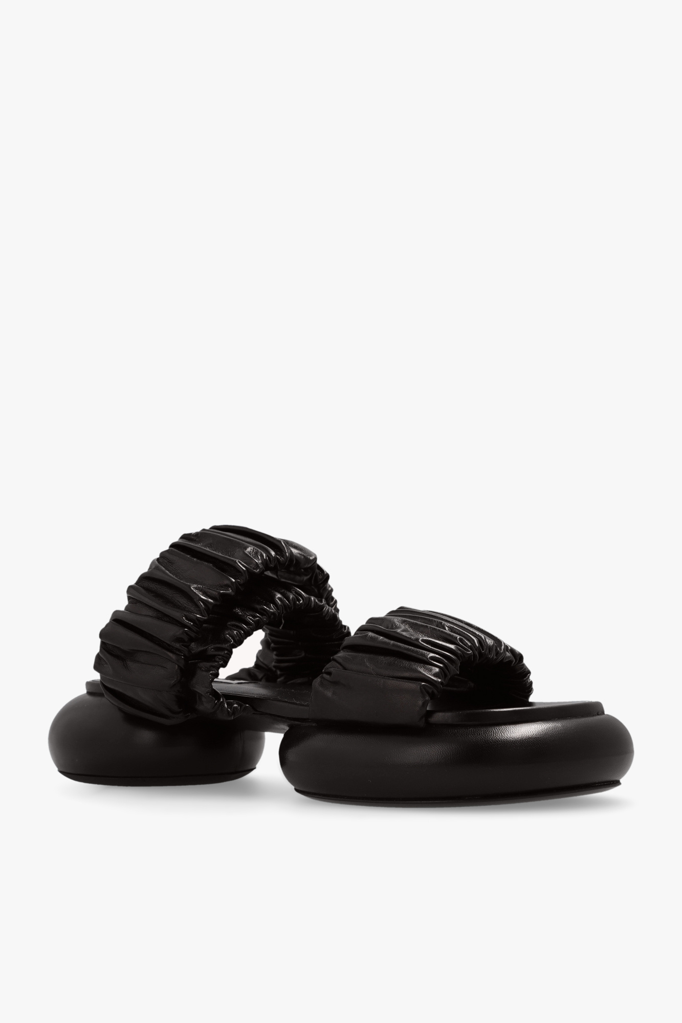 【関税＆送料込み】Jil Sander Black Leather Slippers Jil Sander Jil Sander Black Leather Slippers - Compare
